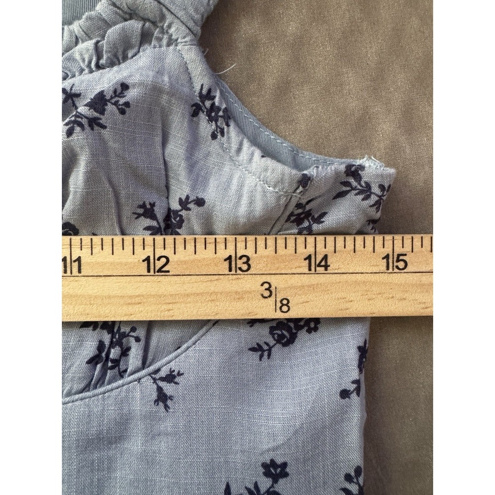 Aeropostale Blue Floral Tie Front Mini Dress Women's Medium Cottagecore - Picture 8 of 9